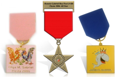 Custom san antonion Enamel Fiesta Medals Festival Medal with Ribbon