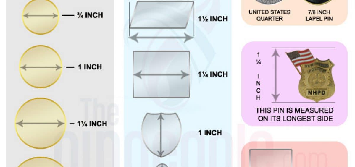 Custom Lapel Pin Sizes and Measurements