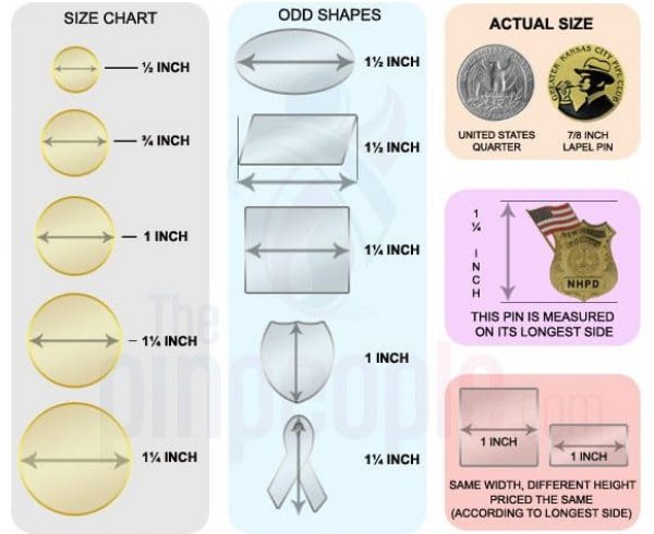 Custom Lapel Pin Sizes and Measurements