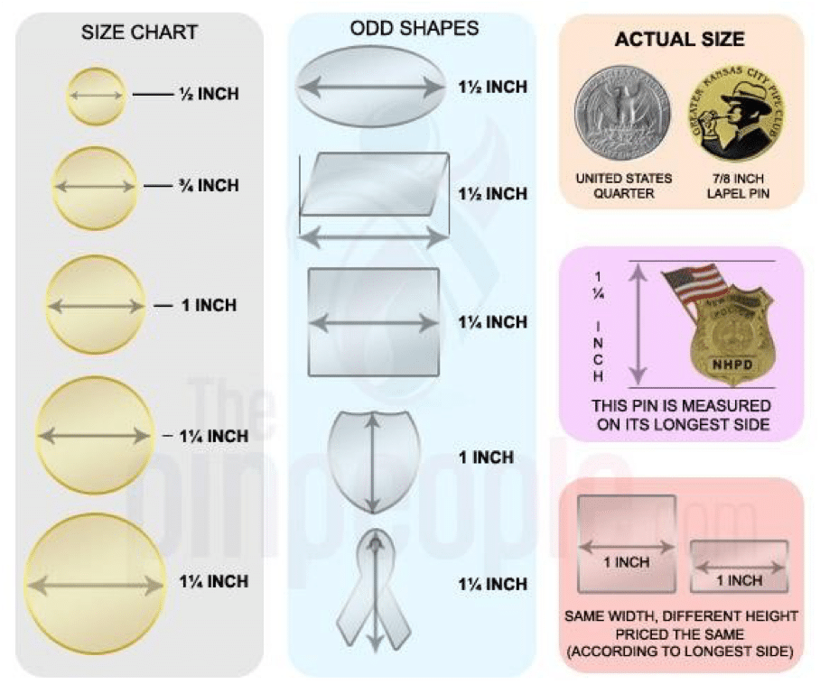 Lapel Pins Sizing Examples