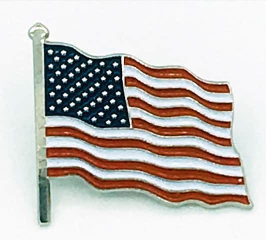 American Flag Waving LAPEL PIN NEW Pinback Tie Tack Cloisonne USA Made Enamel 