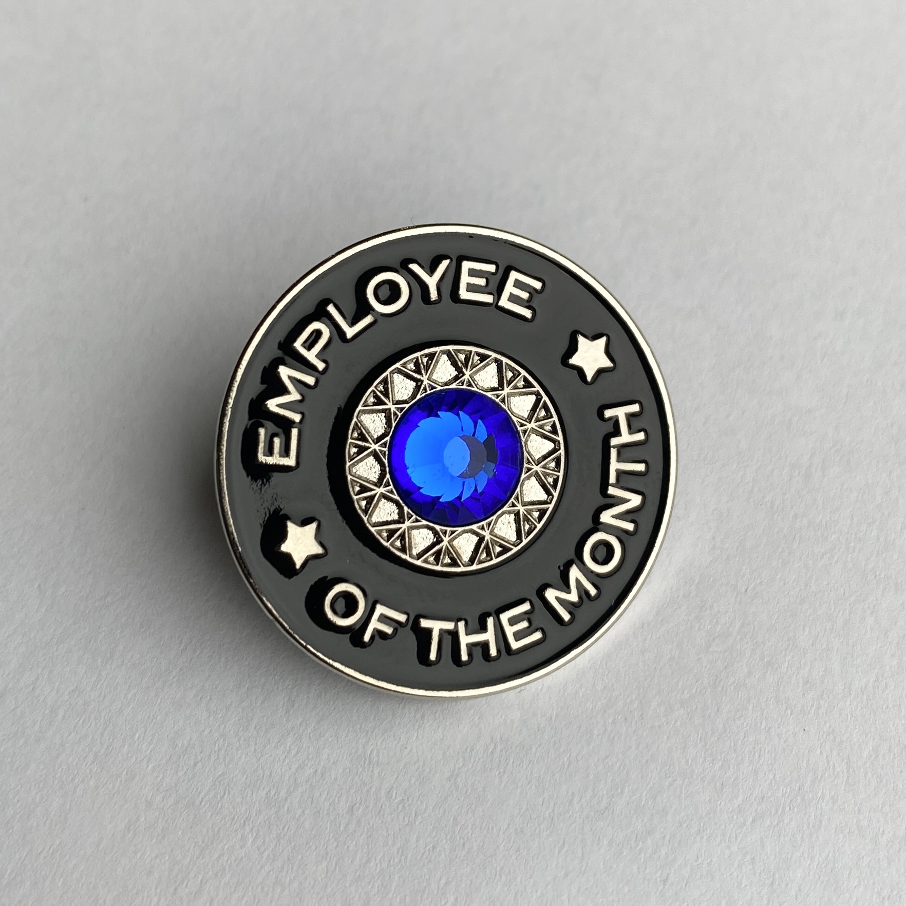 Employee Of The Month Blue Sapphire Stone Award Lapel Pin The Pin People